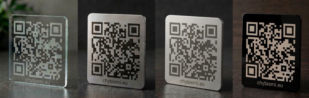 QR materiály – buk, dub, plexi, kámen