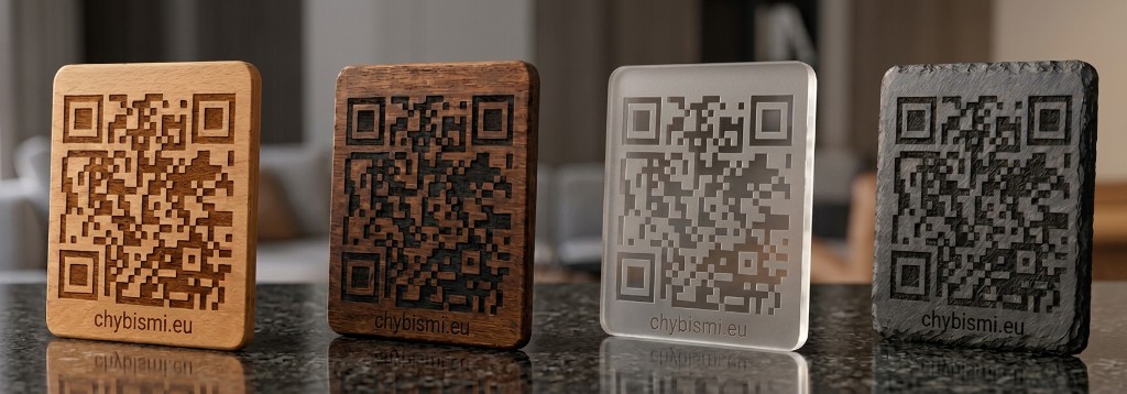QR materiály – sklo, hliník, dibond, plast